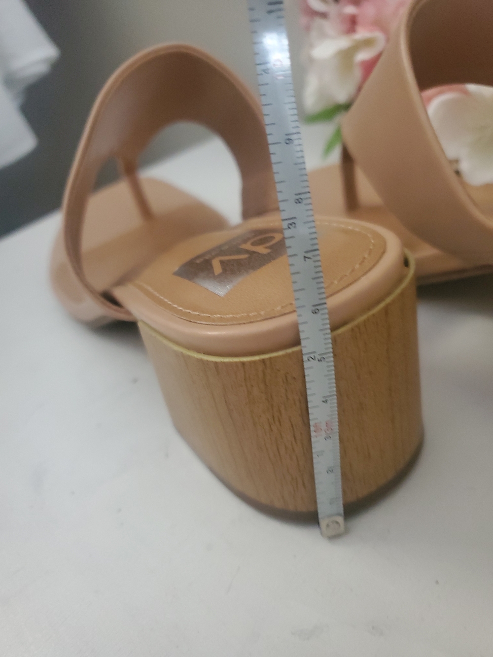 Dolce Vita Beige Square-Toe Thong Mules - Picture 6 of 6